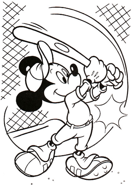 coloriage baseball mickey